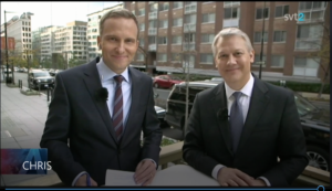 svt2 interview with Christopher C. Hull, Ph.D., on Election Day 2016 - screen shot